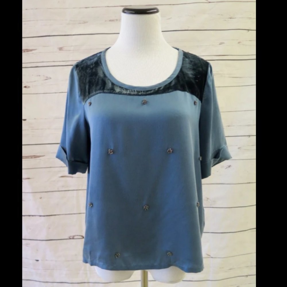 Band of Outsiders Silk Velvet Shirt - Picture 1 of 3